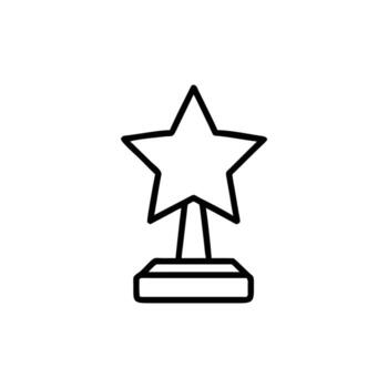 Star Trophy Outline Isolated on White Modern Design Icon with Simple Elegance vector