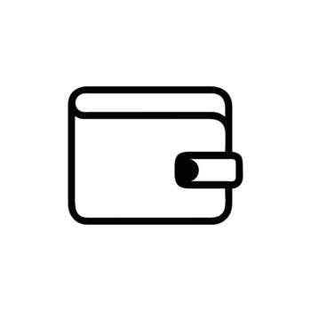 Minimalist Wallet Outline Icon with Bold Strokes on Transparent Background vector