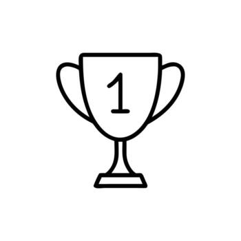 Number One Trophy Outline with Background Minimalist Design vector