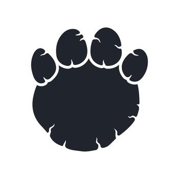 Elephant paw footprint silhouette, highlighting the distinct features of the large and powerful footprint. vector