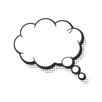 Thought Bubble Illustration Isolated on White Background with Halftone vector