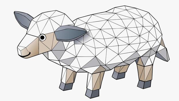A sheep is made of triangles vector