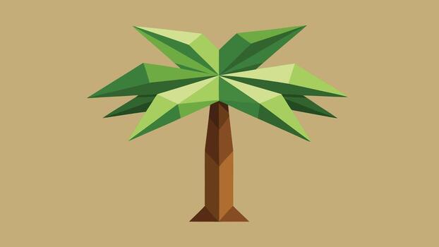 un palma árbol en un bajo escuela politécnica estilo vector