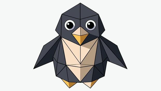 un pingüino es hecho de papel y tiene un negro y blanco modelo vector