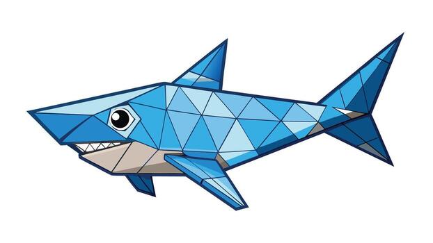 A blue shark with a triangular face vector