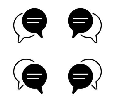 Minimal chat bubble icon. Flat message symbol in modern simple style. Speech balloon for communication, conversation, talk, sms, text, reply, comment, notification. vector
