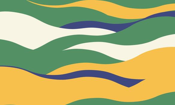 resumen ondulado sin costura modelo en amarillo, verde, crema, y azul. Perfecto para antecedentes, textiles, o sitio web diseño. evoca sentimientos de fluidez, movimienot, y naturaleza. vector