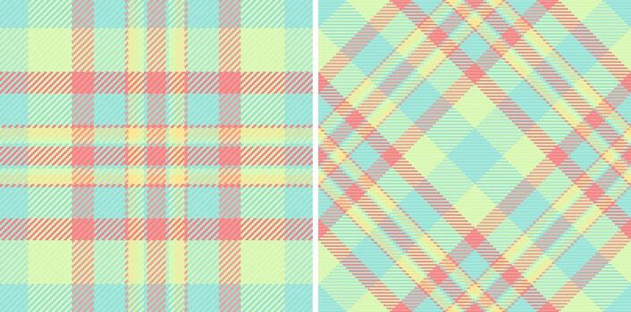 dos pastel tartán patrones. ideal para textil diseño, antecedentes, o agregando un toque de retro encanto a tu proyecto. versátil y llamativo. vector