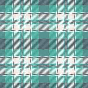 Asymmetric background texture seamless, table cloth pattern textile. Infinity fabric check plaid tartan in teal and white colors. vector