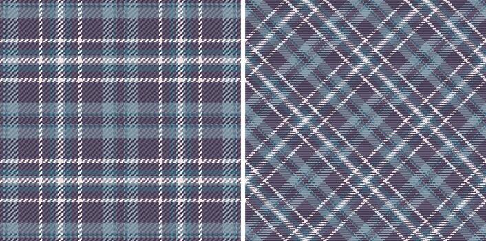 seamless texture of background pattern fabric with a textile tartan check plaid. Set in night colors for bed sheet designs in bedroom. vector