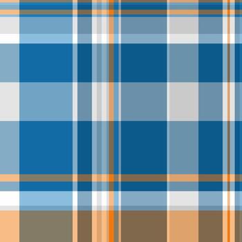 malla tela sin costura patrón, intrincado textil cheque tartán. grupo tartán antecedentes textura en cian y naranja colores. vector