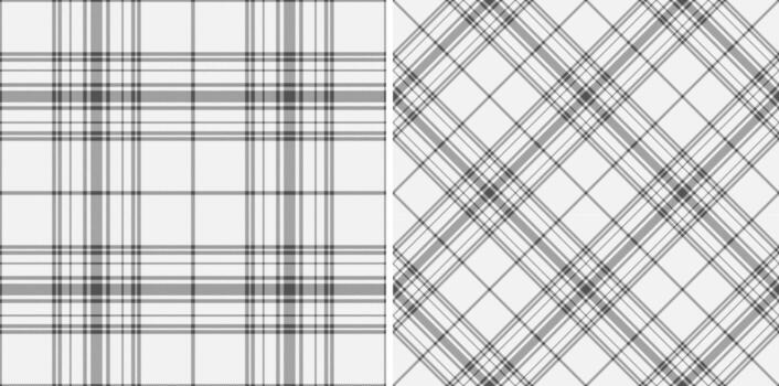Check background textile of seamless plaid fabric with a pattern texture tartan. Set in monochrome colors. Fashion with geometric unique identity. vector