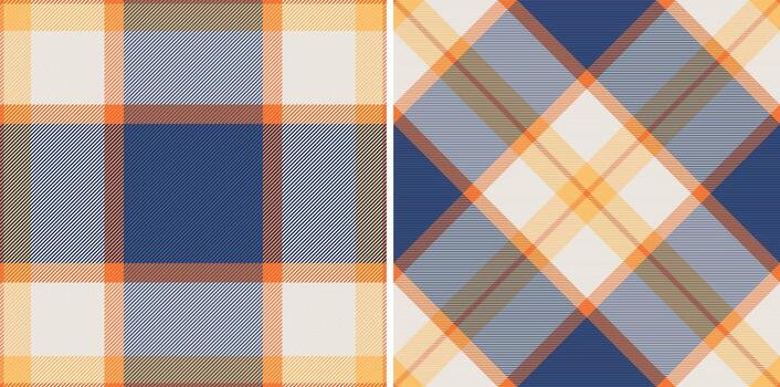 Check tartan fabric of texture seamless with a background plaid pattern textile. Set in gold colors. Colourful abstract geometric checkered wallpaper. vector