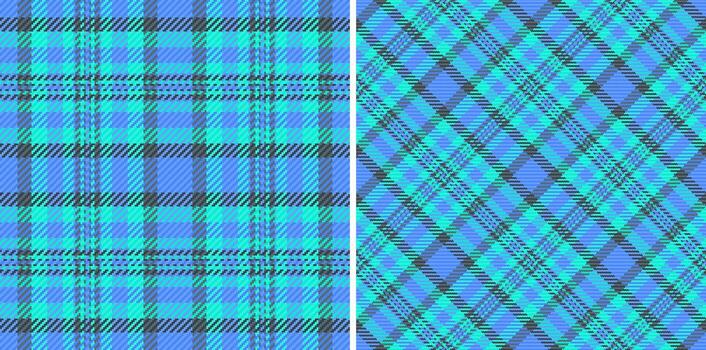 Background fabric pattern of tartan texture with a seamless plaid textile check. Set in cold colors. Textured wall paint. vector