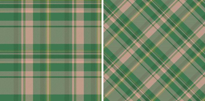 Elegant plaid patterns in harmonious green and beige tones create a timeless, versatile texture. Ideal for backgrounds, textiles, or adding a touch of sophistication. vector
