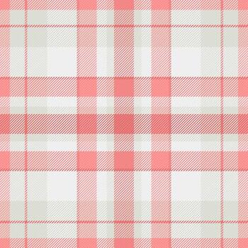 Old-fashioned check fabric background, small textile texture. Cutout seamless plaid tartan pattern in white and red colors. vector