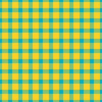 Vibrant checkered pattern in golden yellow and turquoise. This seamless texture is ideal for backgrounds, textiles, and retrothemed design projects. Adds a playful, vintage touch. vector