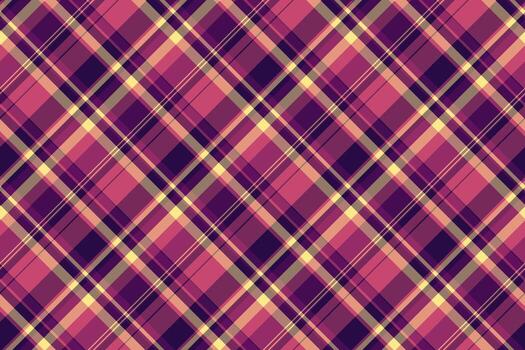 Autumn plaid tartan , performance check texture fabric. Popular seamless background textile pattern in pink and red colors. vector