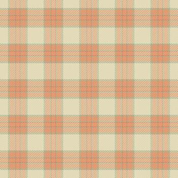 Trim pattern plaid texture, installing check tartan textile. Cotton seamless background fabric in orange and light colors. vector