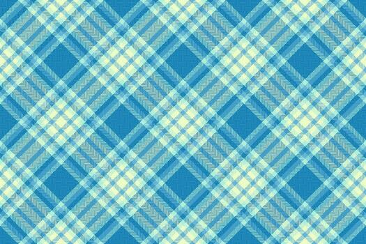 Fade check plaid texture, podium background tartan fabric. Tweed pattern textile seamless in cyan and light colors. vector