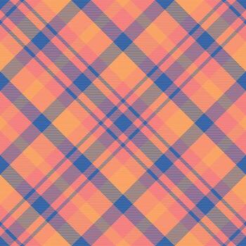 Infant plaid fabric tartan, pride check background seamless. Hanukkah textile pattern texture in red and orange colors. vector