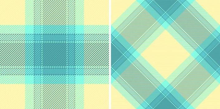 Textile pattern tartan of texture check with a seamless plaid background fabric. Set in light colors for uniform ideas for different professions. vector