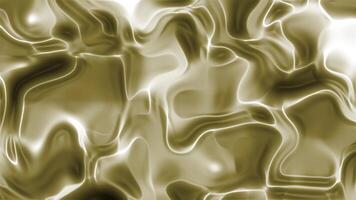 fängslande abstrakt bakgrund av strömmande metallisk flytande med slät, glansig vågor och böljande ljus reflektioner, en modern vätska animering video