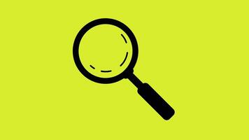 ricerca ingrandimento bicchiere animazione con dai un'occhiata marchio, ricerca e verifica concetto, verde schermo sfondo. approvazione simbolo, lente d'ingrandimento con blu tic tac, ispezione e convalida grafico video