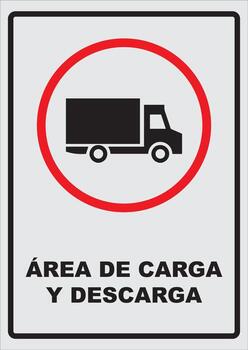 Loading and Unloading Zone Sign with Truck Icon vector