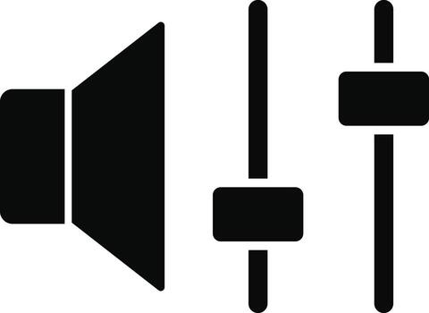 Adjusting Volume Regulator icon, design in trendy style. audio controller solid flat icon. illustration vector