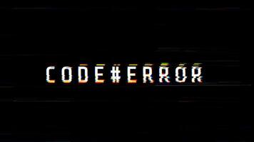 código erro falha texto animação com falha efeito video