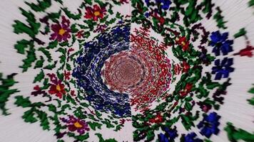 spiralförmig Blumen- Muster Übergänge durch beschwingt Farben, präsentieren ein dynamisch Bewegung Reihenfolge von kompliziert Designs und Texturen, Erstellen ein faszinierend visuell Erfahrung video