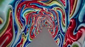 färgrik virvlande tunnel med vibrerande mönster och slät texturer, skapande en fascinerande visuell resa genom en dynamisk och uppslukande Plats video
