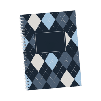 spiraal notitieboekje met een argyle patroon geïsoleerd Aan transparant achtergrond png