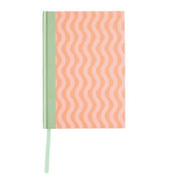 perzik notitieboekje met golvend patroon geïsoleerd Aan transparant achtergrond png