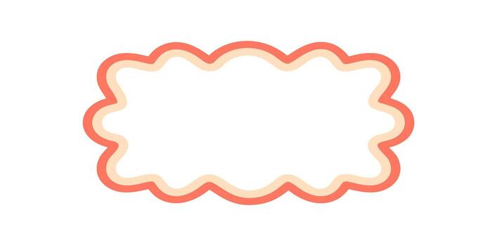 Groovy retro rectangle frame with wavy outline. Abstract shape as y2k border with bold line, graphic element for modern background or pop art accent in cool style. vector