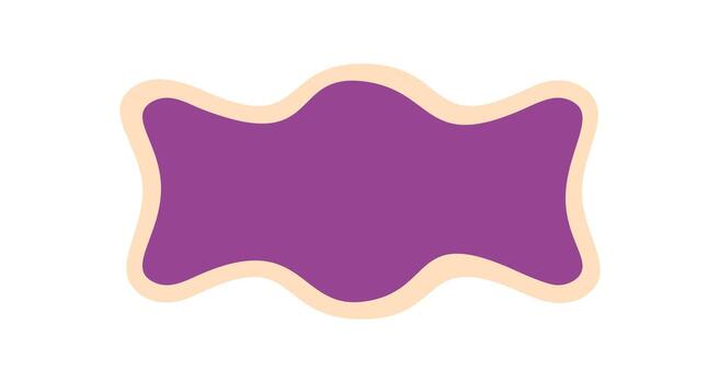 Groovy wavy retro frame border shape in bold purple with soft outline. Funky pop abstract element and y2k style background add a playful graphic accent to any visual composition. vector