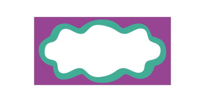 Groovy retro bubble frame with wavy outline and rectangle border design. Funky y2k background with bold shape, artistic edge, and graphic retro outline for stylish visual projects. vector