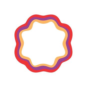 Groovy retro frame shape with wavy outline forms a bold border with curvy burst lines. Abstract background and graphic accent, y2k aesthetic for modern vintage or playful design themes. vector