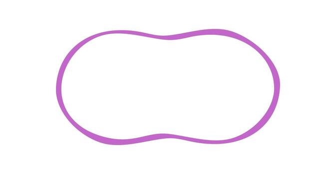 Groovy wavy rectangle outline frame doodle in purple with retro border element. Abstract shape and line create a y2k style background. Graphic accent for trendy creative projects. vector