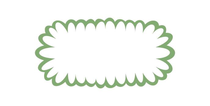 Groovy rectangle outline frame with scallop border and box shape. Retro y2k graphic forms playful background and abstract edge for contemporary creative style projects. vector