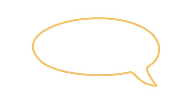 Hand drawn organic outline of speech bubble in oval and circle form. Simple chat and talk message, this textbox outline works as a modern dialog or comment element for communication, with a minimal vector