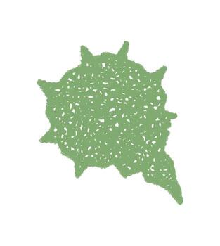 Wavy organic chalk speech bubble sketch, outlined in green for conversation and message concepts. Unique icon with irregular outline, modern rectangle twist and creative style inspiration. vector