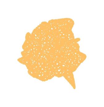 lápiz de color ondulado habla burbuja garabatear en naranja con orgánico Escribiendo textura. rectángulo globo forma con charla y mensaje gráfico, juguetón estilo para diálogo, moderno visual elemento. vector