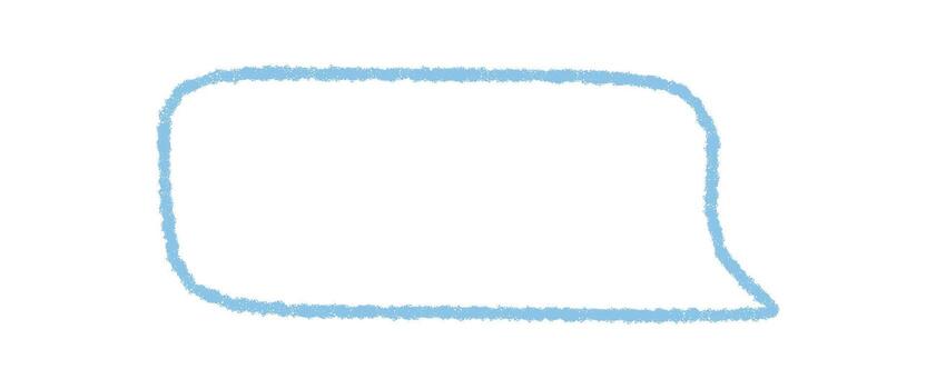 mano dibujado lápiz de color habla burbuja contorno con fluido rectángulo forma. bosquejo caja usos hablar y charla estilo para comentario o mensaje. suave azul línea da un redondo, sencillo efecto Perfecto para creativo mensaje vector