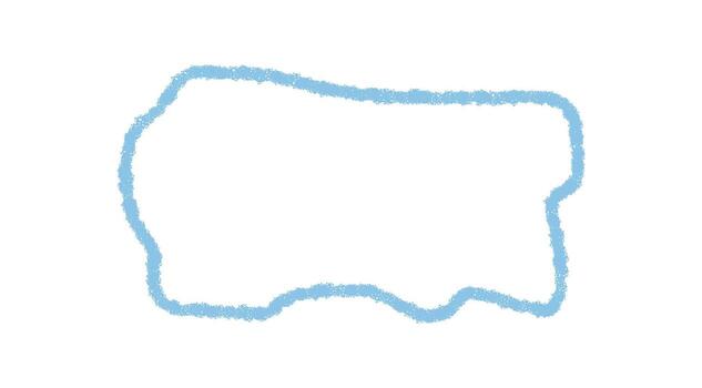 Blue chalk wavy textbox outline with a soft fluid border and frame. Rectangle box with graphic contour, creates a distinct background for text and modern abstract border art. vector