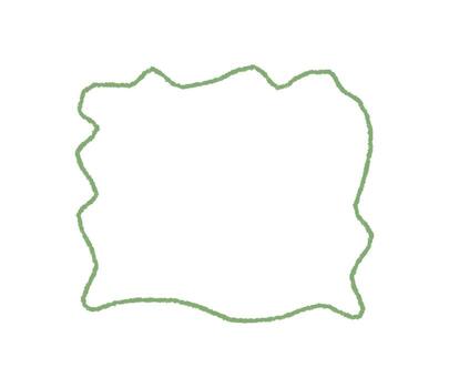 Chalk squiggle wavy rectangle frame outline with smooth organic shape and bold contour. Simple border in sketch style, creative background for text graphic or memo element. vector