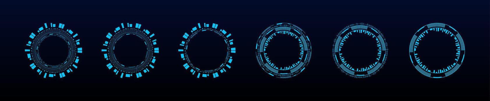 Futuristic digital circles for technology design concepts vector