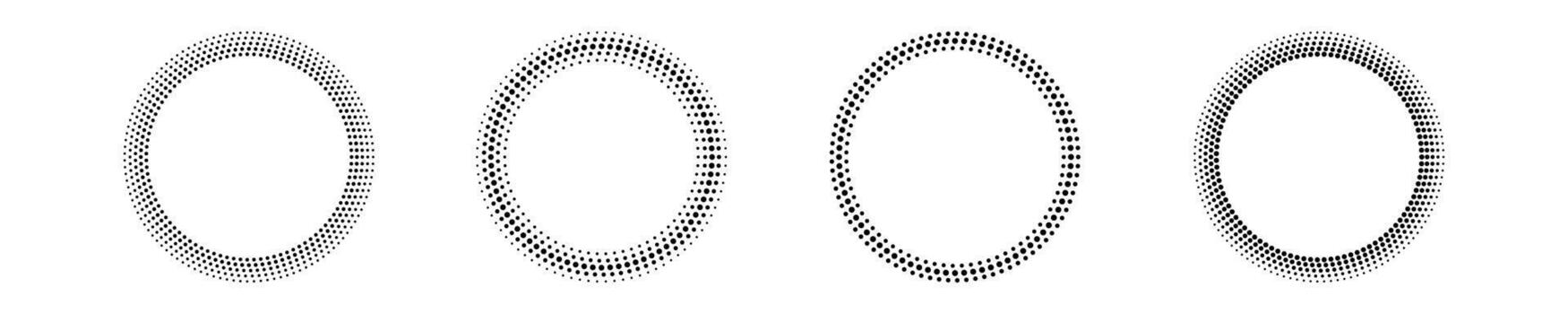 Circular dot patterns for creative design projects vector