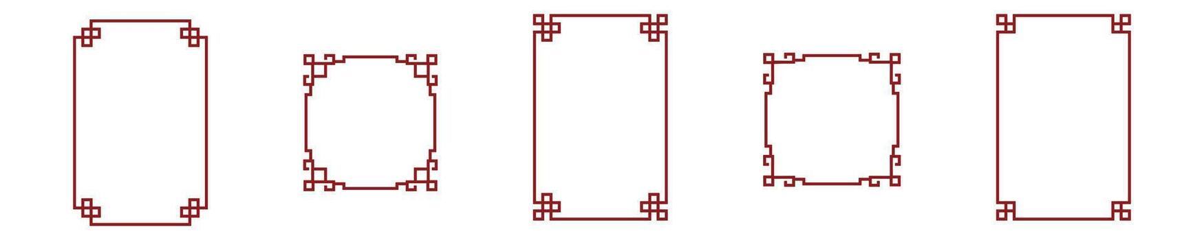 Geometric red frames for elegant graphic design projects vector